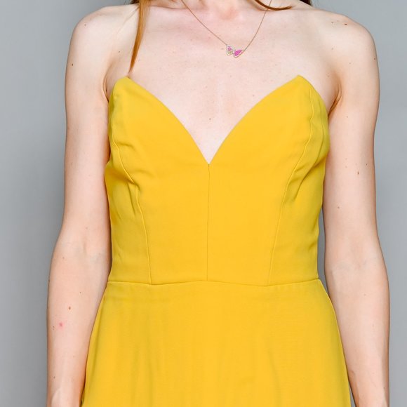 AMANDA UPRICHARD Yellow Strapless Mini Dress - Picture 2 of 8